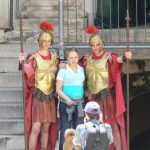 Croatia, Split City: tourist with faux Roman guards
