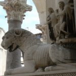 Croatia, Split City: Diocletian's lion symbol outside his mausoleum