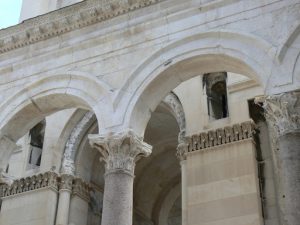 Croatia, Split City: exterior details the Diocletian mausoleum-Cathedral of St