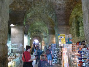 Croatia, Split City: catacombs of the Diocletian palace are now