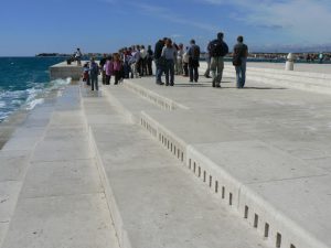 Croatia, Zadar City: unique 'Sea Organ' where water movement pushes