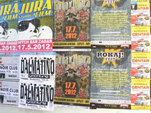 Croatia, Zadar City: nightlife posters