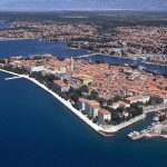 Croatia, Zadar City: overview of the old city (foreground) and