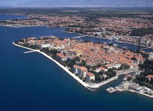 Croatia, Zadar City: overview of the old city (foreground) and