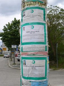 Bosnia-Herzegovina, Mostar City: death notices are posted in public