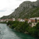 Bosnia-Herzegovina, Mostar City: an idyllic setting for a city; note