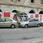 Bosnia-Herzegovina, Mostar City: remnant graffiti