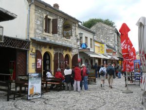 Bosnia-Herzegovina, Mostar City: village stone street and buildings