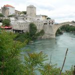 Bosnia-Herzegovina, Mostar City: the Neretva River flows through the city