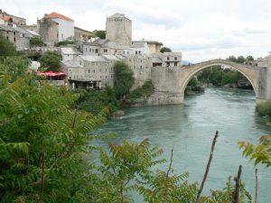 Bosnia-Herzegovina, Mostar City: the Neretva River flows through the city