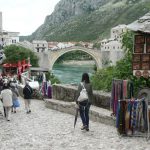Bosnia-Herzegovina, Mostar City: view of the bridge from the old