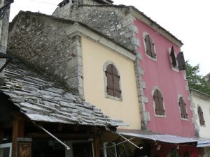 Bosnia-Herzegovina, Mostar City: stone and paint mix well aestheticly
