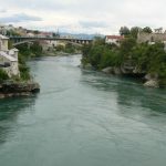 Bosnia-Herzegovina, Mostar City: the Neretva River flows through the city
