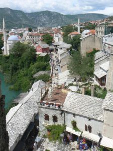 Bosnia-Herzegovina, Mostar City: the old town is packed in close