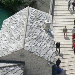 Bosnia-Herzegovina, Mostar City: close-up of a beautiful stone-slate roof