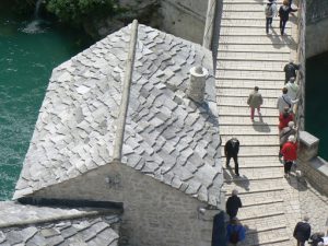 Bosnia-Herzegovina, Mostar City: close-up of a beautiful stone-slate roof