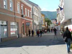 Bosnia-Herzegovina, Mostar City: central old town is busy with locals