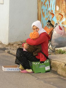 Bosnia-Herzegovina, Mostar City: many beggars are Roma (gypsy)