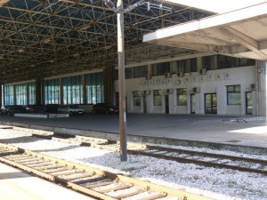 Bosnia-Herzegovina, Mostar City: nearly empty train station  (trains are not