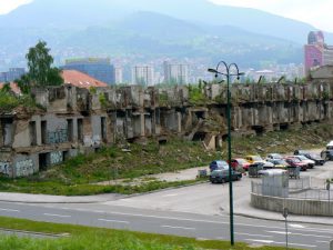 Bosnia-Herzegovina, Sarajevo City: remnants of the Yugoslav war