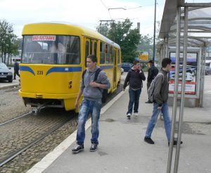 Bosnia-Herzegovina, Sarajevo City: old trolley, young citizens