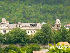 Bosnia-Herzegovina, Sarajevo City: still damaged military building