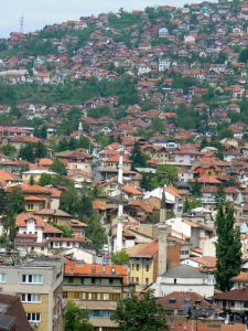 Bosnia-Herzegovina, Sarajevo City: the city is built along the Miljacka