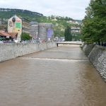 Bosnia-Herzegovina, Sarajevo City: along the Miljacka River downtown