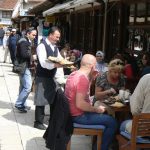 Bosnia-Herzegovina, Sarajevo City: cafe life in the old town