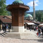 Bosnia-Herzegovina, Sarajevo City: old town 'Pigeon Square'  and the