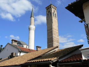Bosnia-Herzegovina, Sarajevo City: minaret and steeple