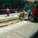 Bosnia-Herzegovina, Sarajevo City: trolley track repair