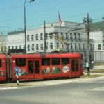 Bosnia-Herzegovina, Sarajevo City: trolley in front of USA embassy