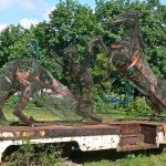 Near the Tunnel Museum: frames for horse sculptures
