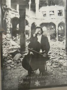 Bosnia-Herzegovina: Sarajevo War Museum; an emotional poster from 1993