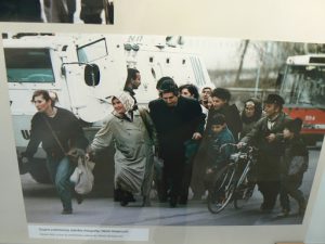 Bosnia-Herzegovina: Sarajevo War Museum exhibit of photos from the war;