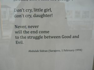 Bosnia-Herzegovina: Sarajevo War Museum exhibit; final words