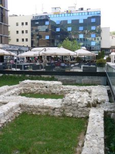 Bosnia-Herzegovina, Sarajevo City: ancient ruins and modern hotel