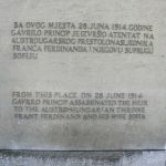 Outside the 1878-1918 Museum is an engraved marker
