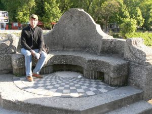 Bosnia-Herzegovina, Sarajevo City: stone bench on the river by Latin