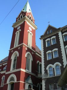 Bosnia-Herzegovina, Sarajevo City: gothic tower at the Sarajevska Brewery