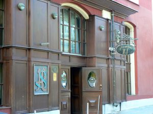 Bosnia-Herzegovina, Sarajevo City: entry to the Pivnica HS Restaurant and