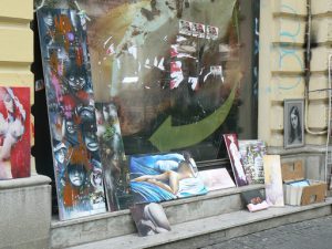 Serbia, Belgrade: outdoor art display