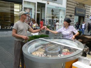 Serbia, Belgrade: rotating ice cream counter