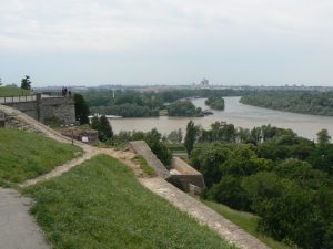 Serbia, Belgrade Fortress and park at the  confluence of the