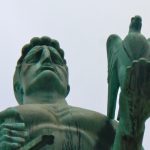 Serbia, Belgrade Fortress Victory Monument, 1928, holding falcon of Slavic