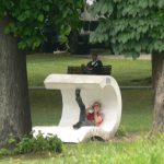 Serbia, Belgrade Fortress park bench