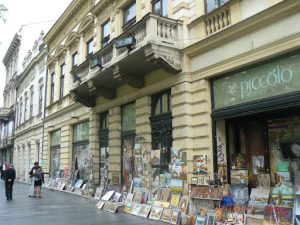 Serbia, Belgrade: old town pedestrian street art market