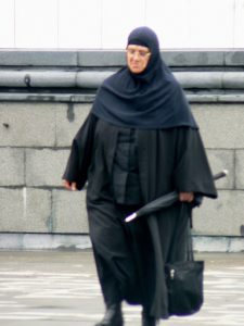 Serbia, Belgrade: nun at St Aleksander Nevsky church