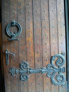 Serbia, Belgrade: St Mark's church entry door